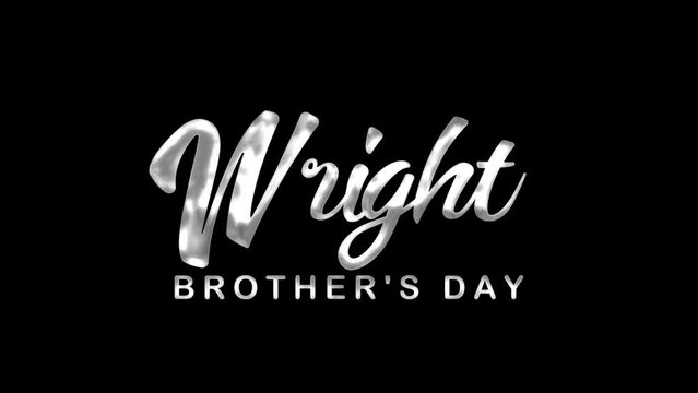 Wright Brother's Day Text Animation. Great for Wright Brother's Day Celebrations, for banner, social media feed wallpaper stories