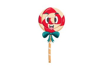 Cute Christmas Candy Character Illustration