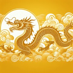 3d rendering illustration for happy chinese new year 2024 the dragon zodiac sign with flower, lantern, asian elements, red and gold on background
