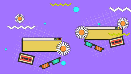 Colorful colourful vector flat nostalgic retro style background. Suit for retro, hippy, trippy, vintage, retro, business, institution, party, festive, old poster, and contemporarytalks.