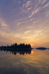Fototapeta premium A Beautiful Sunset at Elk Island National Park