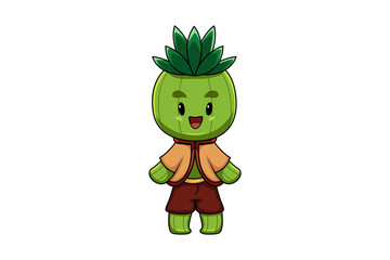 Cute Cactus Character Design Illustration