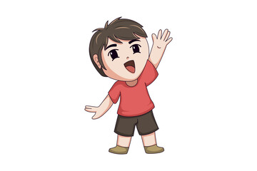 Cute Little Boy Character Illustration
