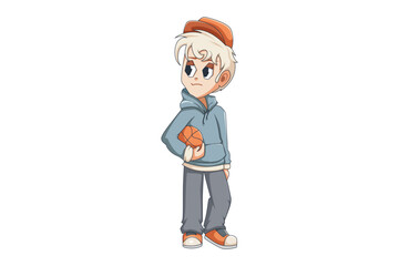 Cute Boy Character Design Illustration