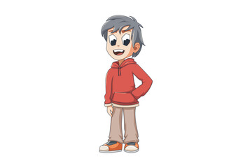 Cute Boy Character Design Illustration