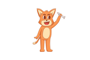 Cute Fox Character Design Illustration