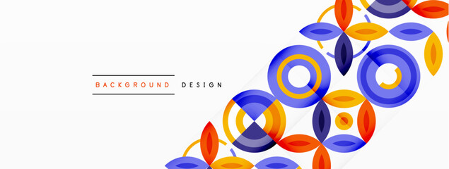 Colorful circles abstract background. Hi-tech design for wallpaper, banner, background, landing page, wall art, invitation, prints, posters