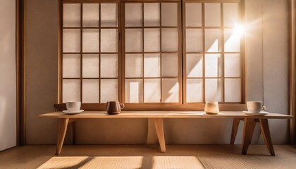 Fototapeta premium 美しい和風の部屋 シンプルでミニマルなライフスタイル