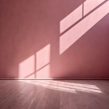 beautiful original background image of an empty space in pink tones with a play of light and shadow