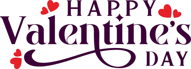Happy valentines day lettering vector illustration