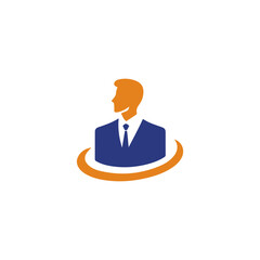 Businessman Logo Simple Flat Vector