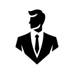 Businessman Logo Simple Flat Vector