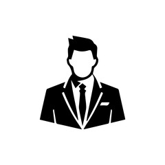 Businessman Logo Simple Flat Vector