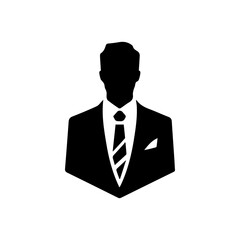 Businessman Logo Simple Flat Vector