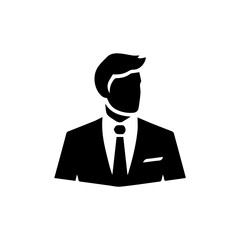 Businessman Logo Simple Flat Vector