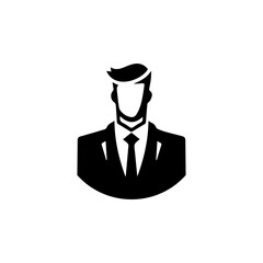 Businessman Logo Simple Flat Vector
