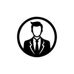 Businessman Logo Simple Flat Vector