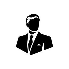 Businessman Logo Simple Flat Vector