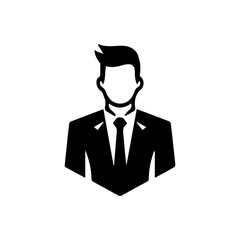 Businessman Logo Simple Flat Vector