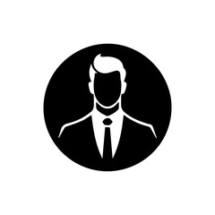 Businessman Logo Simple Flat Vector