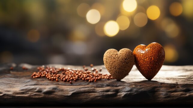 Valentines Day Concept Two Hearts Over, Background Image, Desktop Wallpaper Backgrounds, HD