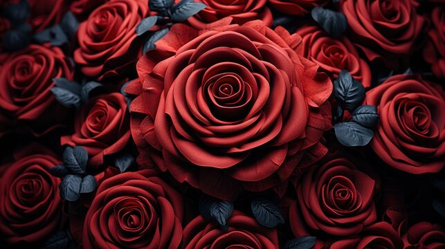 Valentines Day Frame Made Rose Flowers, Background Image, Desktop Wallpaper Backgrounds, HD