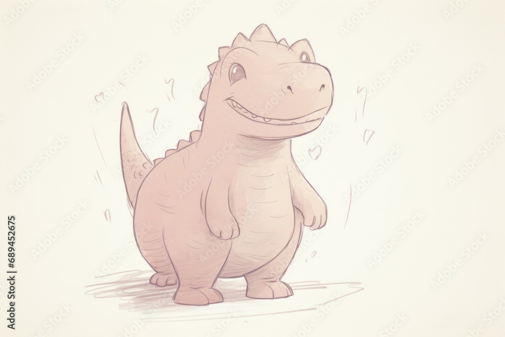 Poster dragon in sketch style. background with selective focus and copy space