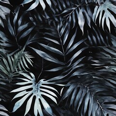 Watercolor effect, bringing an artistic and painterly quality to the tropical leaf background