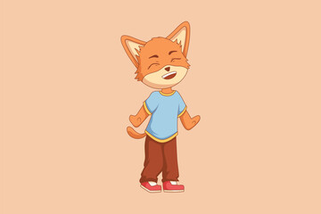 Cute Fox Character Design Illustration
