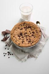 Pie pye de nutella cookie torta con chispas de chocolate comida dulce postre