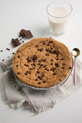 Pie pye de nutella cookie torta con chispas de chocolate comida dulce postre