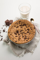 Pie pye de nutella cookie torta con chispas de chocolate comida dulce postre