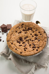 Pie pye de nutella cookie torta con chispas de chocolate comida dulce postre