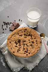 Pie pye de nutella cookie torta con chispas de chocolate comida dulce postre