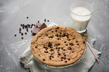 Pie pye de nutella cookie torta con chispas de chocolate comida dulce postre