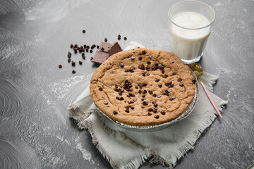 Pie pye de nutella cookie torta con chispas de chocolate comida dulce postre