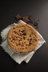 Pie pye de nutella cookie torta con chispas de chocolate comida dulce postre