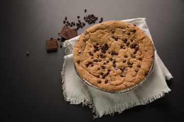 Pie pye de nutella cookie torta con chispas de chocolate comida dulce postre