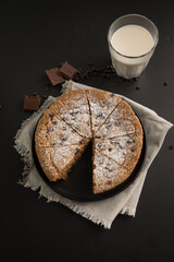 Pie pye de nutella cookie torta con chispas de chocolate comida dulce postre