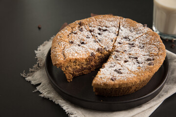 Pie pye de nutella cookie torta con chispas de chocolate comida dulce postre