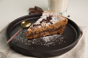 Pie pye de nutella cookie torta con chispas de chocolate comida dulce postre