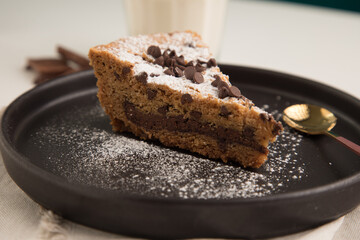 Pie pye de nutella cookie torta con chispas de chocolate comida dulce postre