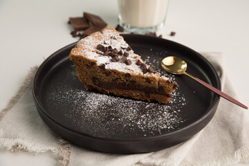 Pie pye de nutella cookie torta con chispas de chocolate comida dulce postre