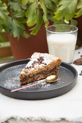 Pie pye de nutella cookie torta con chispas de chocolate comida dulce postre