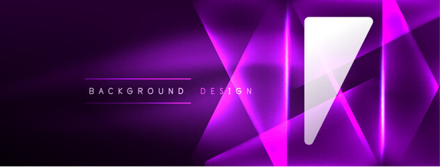 Neon lights hacking geometric background, virtual reality or artificial intelligence concept, cyberpunk geometric template for wallpaper, banner, presentation, background