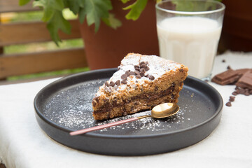Pie pye de nutella cookie torta con chispas de chocolate comida dulce postre