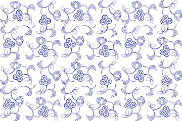  Abstract halftone flower natural imitation motif seamless pattern. Blue element PNG format with transparent background,for fabric textile ladies dress baby cloth picnic decoration print
