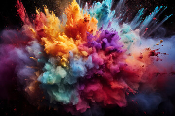 Obraz na płótnie Canvas multicolored dust explosion
