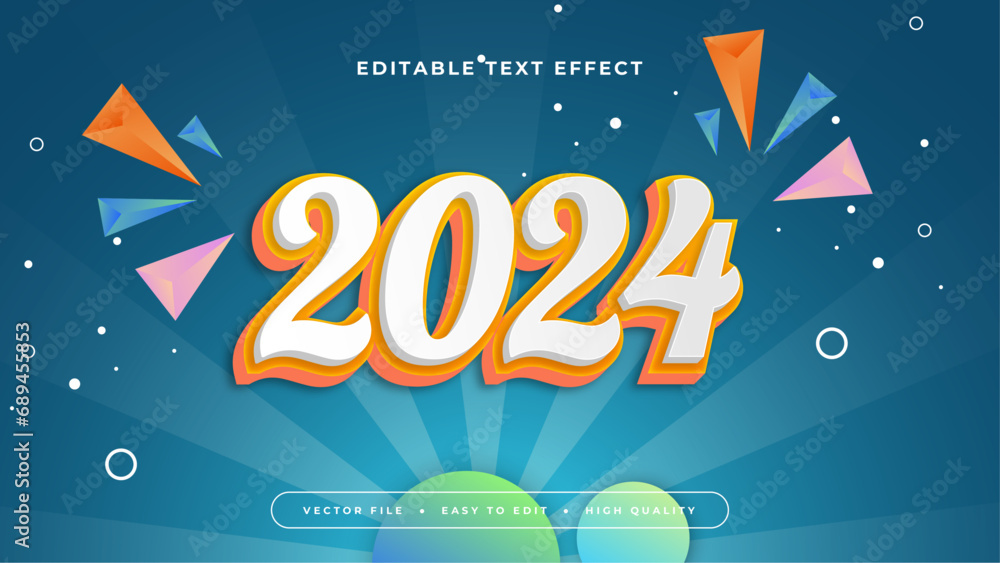 Poster Colorful colourful 2024 3d editable text effect - font style