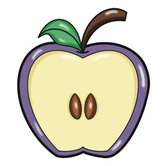 Apple color clip art illustration food